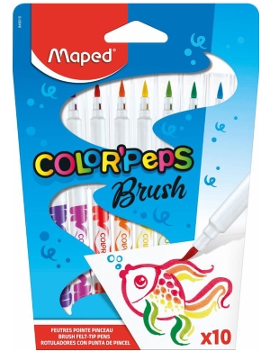 Color'Peps Brush Felt Pens 10pk 